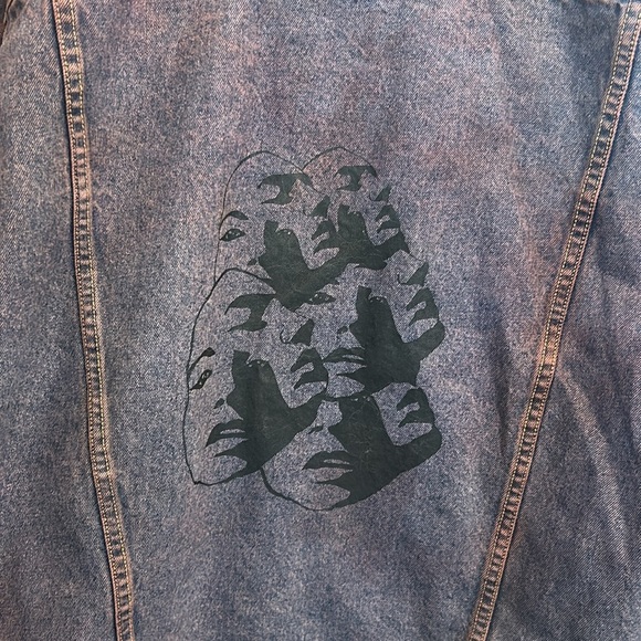 Shelbeshop Men's Denim Jacket with Brown Accents XL - Picture 5 of 7